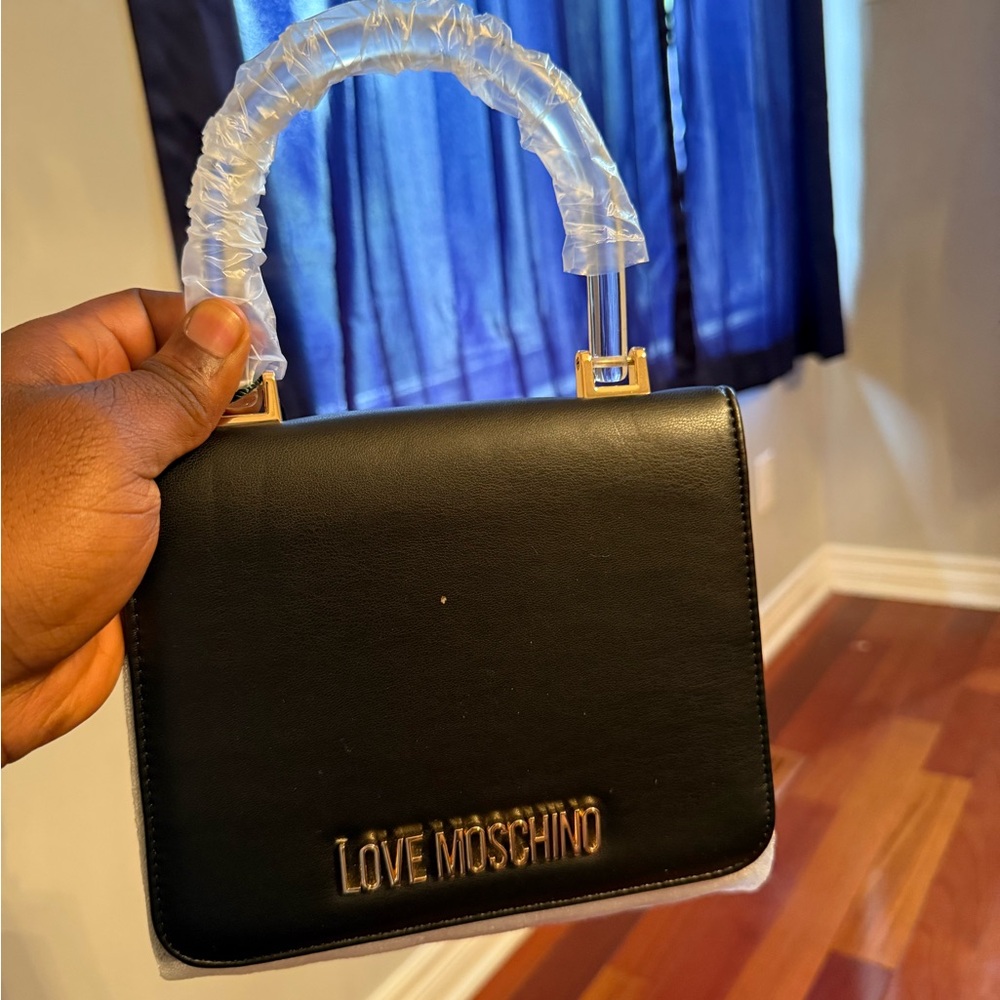 Love Moschino Black Mini Bag with Clear Handle